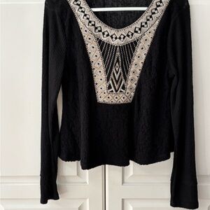 ❤️ 🆕 RXB Blouse Size M long‎ sleeve lace front.
